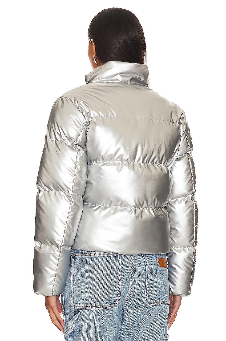 Superdown Missy Puffer Jacket in Metallic Silver - Size M