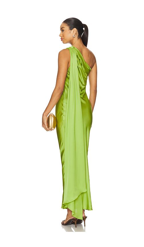 Alejandra Alonso Rojas For Fwrd One Shoulder Dress With Cape in Green |  Lyst Australia
