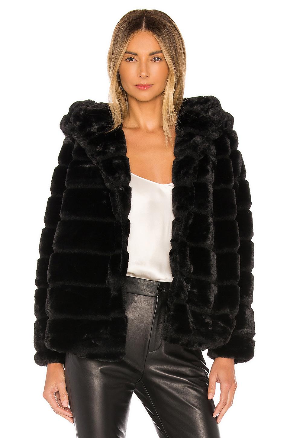 Apparis Goldie 3 Hooded Faux Fur Coat in Black - Save 70% - Lyst