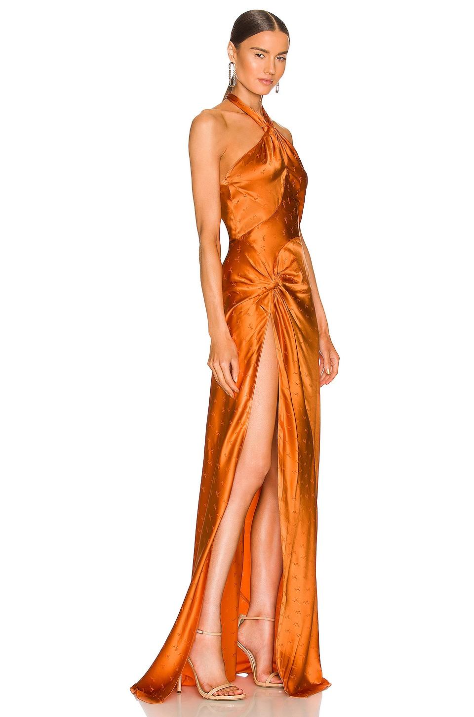 Ronny Kobo Silk Samra Dress in Orange 