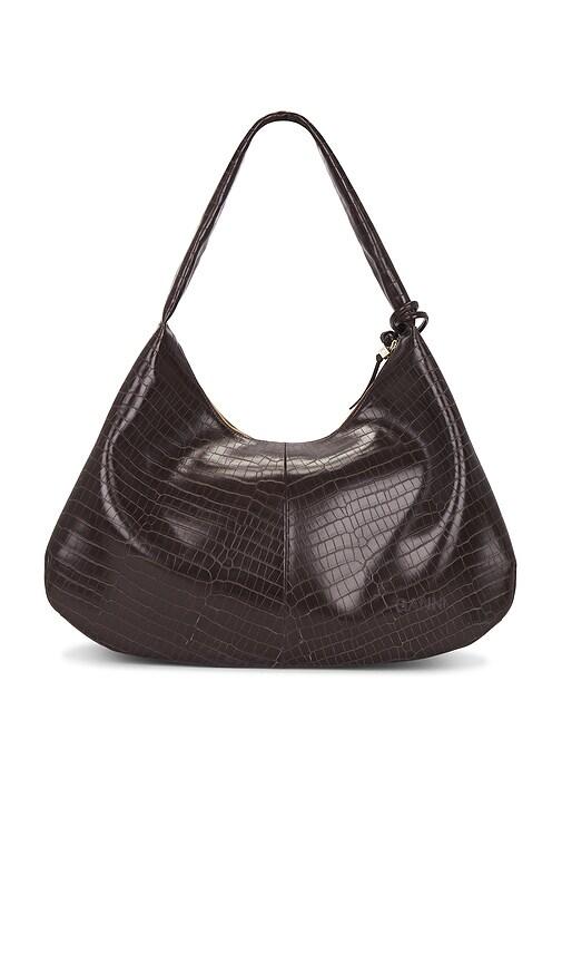 【関税＆送料込み】Ganni Medium Croco Hobo Bag Pineneedle Green Croco Medium Hobo Bag | GANNI US