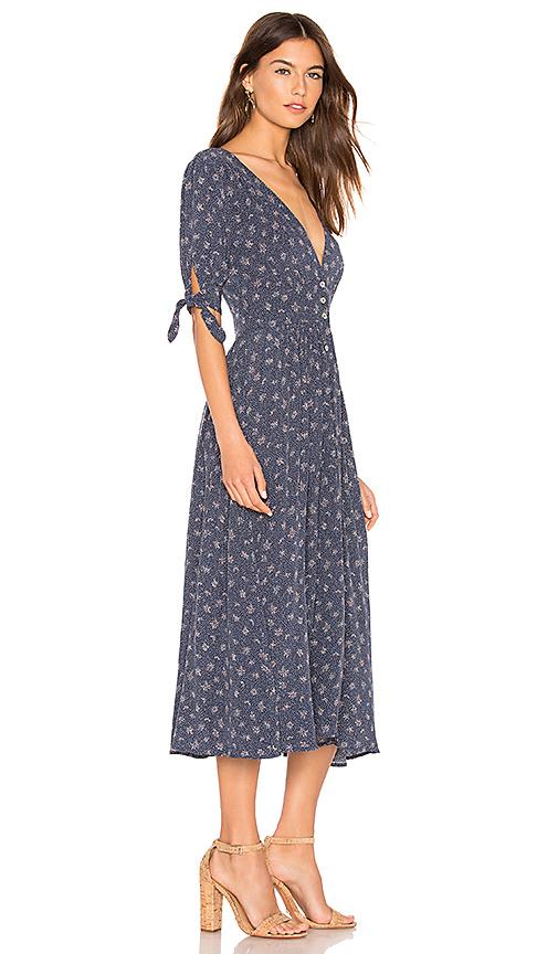 Jasmine tie sleeve cheap midi dress navy