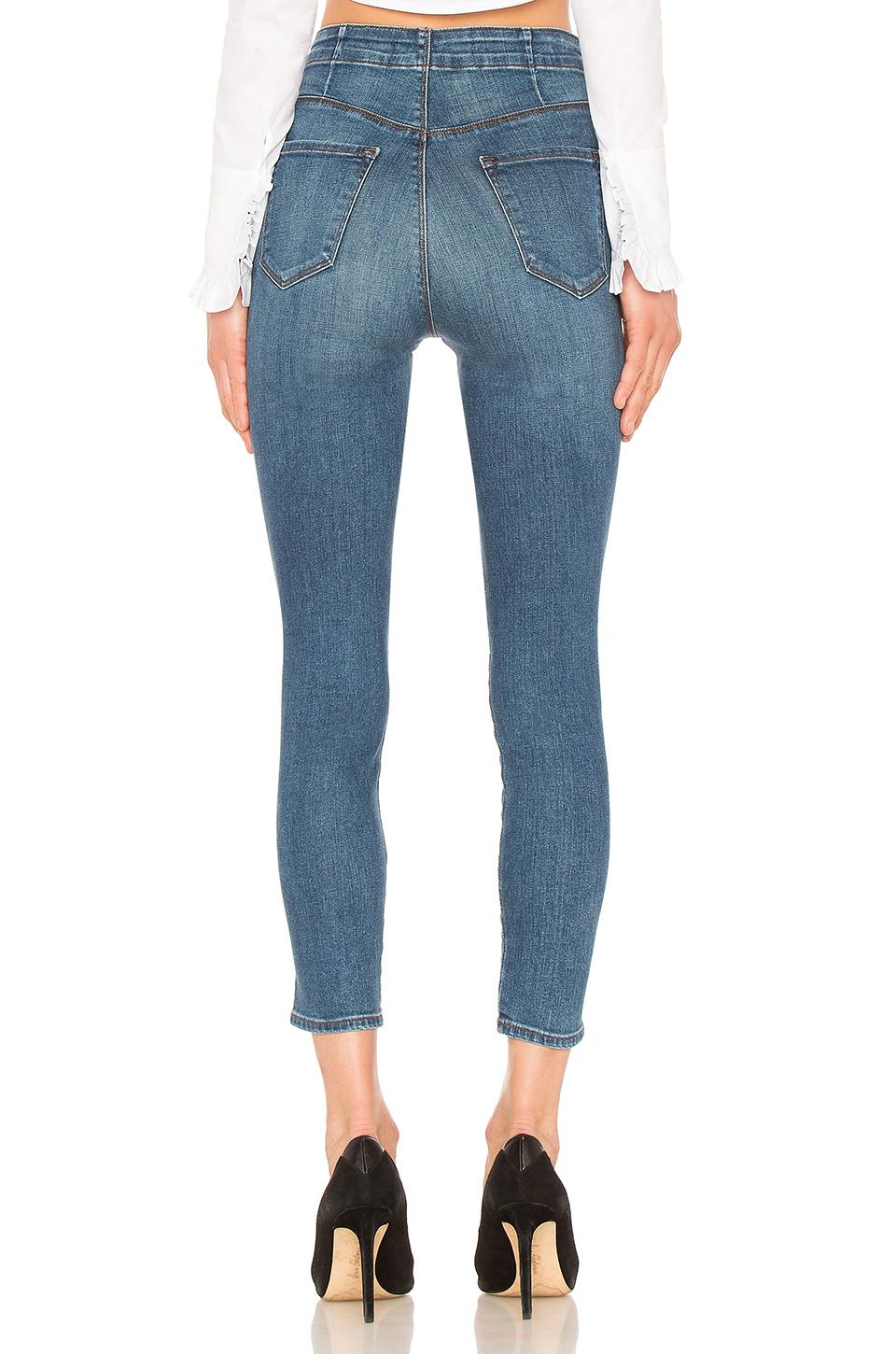 J Brand Cotton Natasha Sky High Skinny Cropped Jean in Blue - Lyst