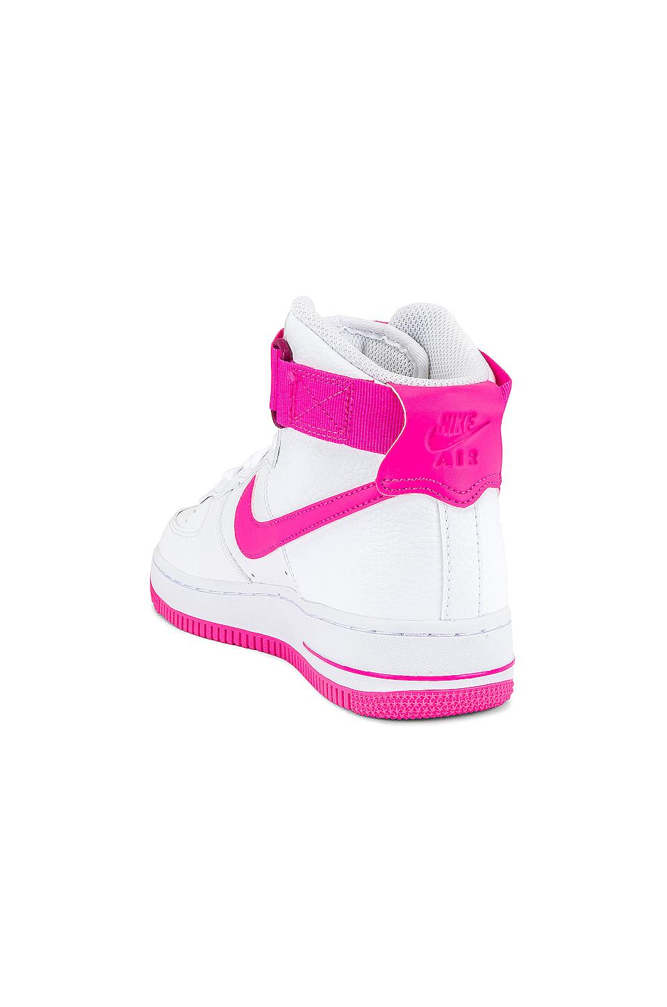 Nike Leather Women's Air Force 1 Hi Sneaker in White & Hot Pink (Pink) |  Lyst