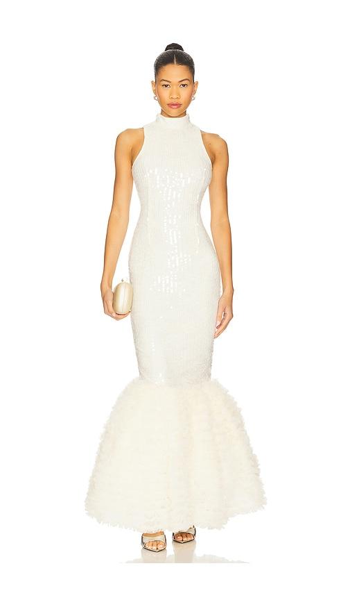 オールインワン・サロペット Rotate Birger Christensen 'Long Sleeve Maxi' Dress Sequin Maxi Dress White - ROTATE Birger Christensen