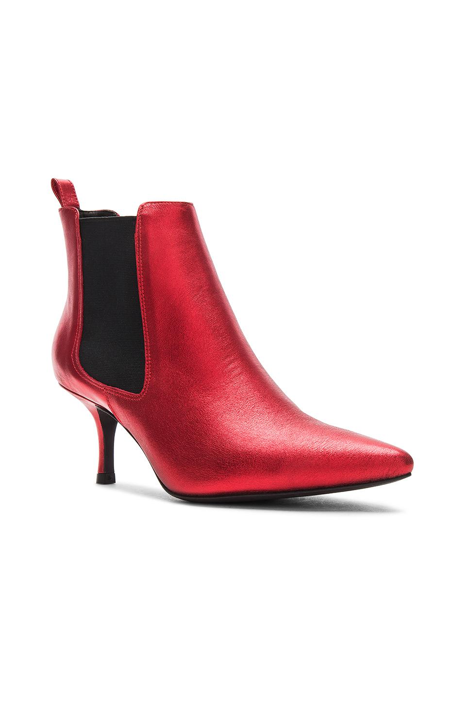 Anine Bing Leather Stevie Ankle Boots in Red - Lyst