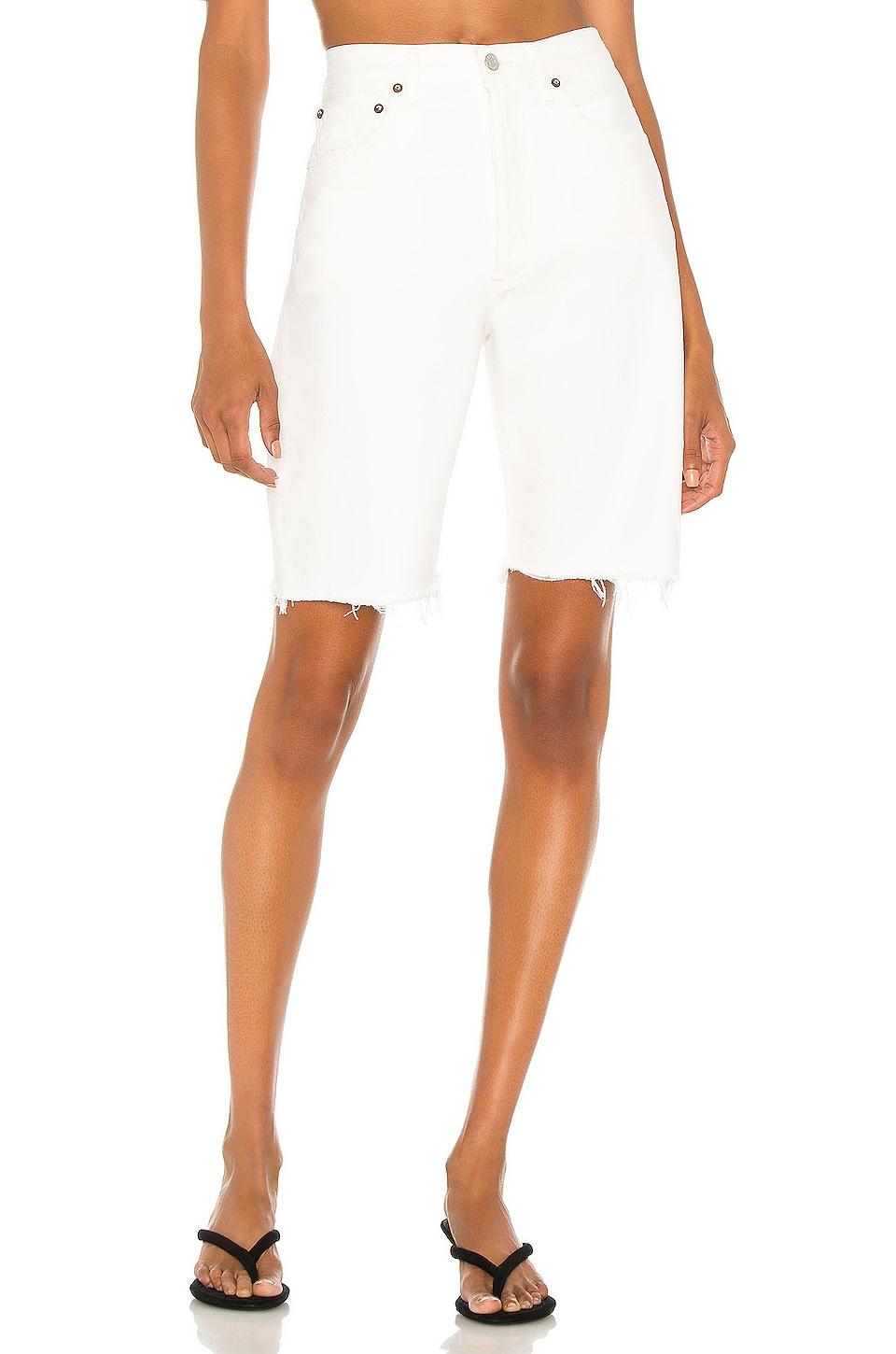 Agolde Cotton 90's Short in White Lyst