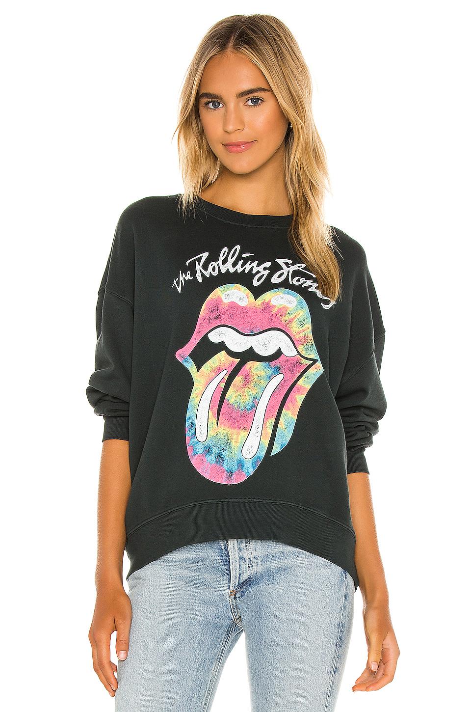 rolling stones tie dye crew neck