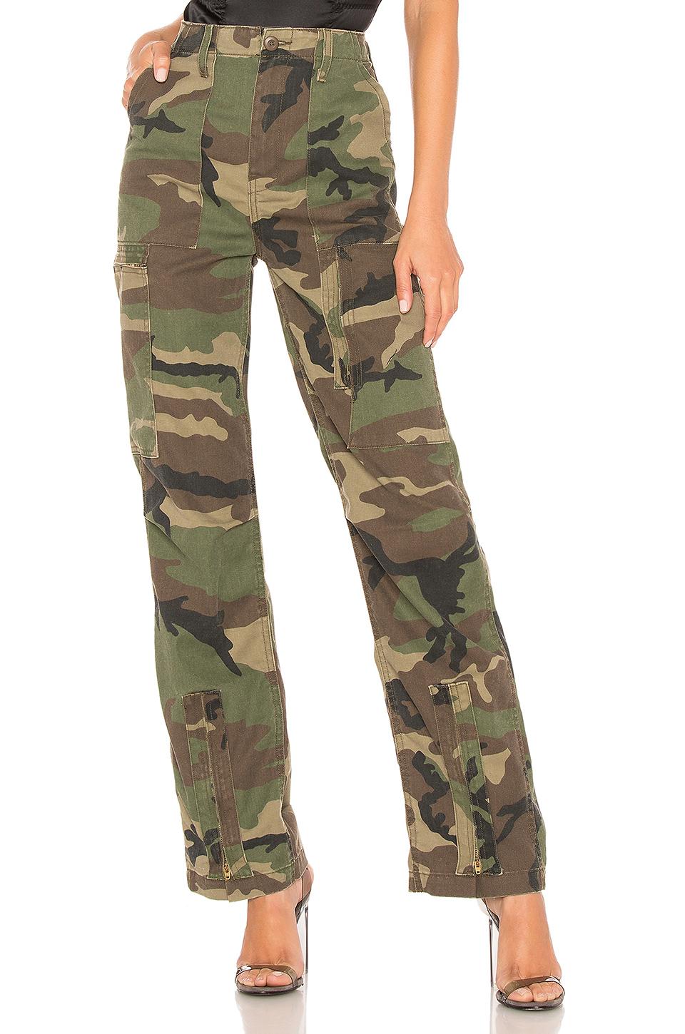 High-waist Camo-print Cargo Pants 