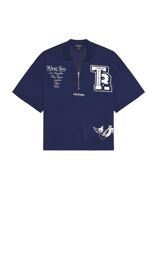 Shorts True Religion De Malla Con Logo - Azul Marino Para Hombre