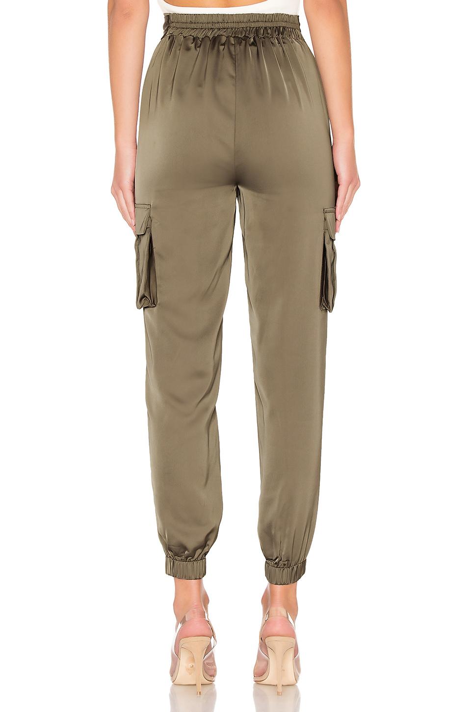 superdown Synthetic Rachel Satin Cargo Pants in Green - Lyst