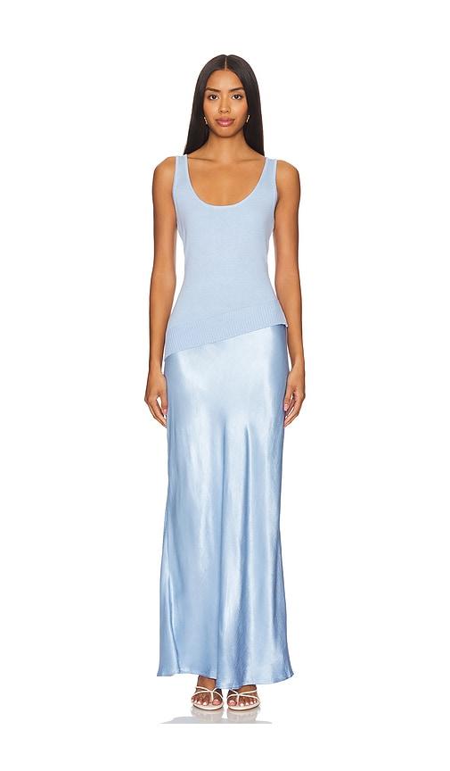 SOVERE Rhyme Combo Slip Knit Dress in Blue | Lyst UK