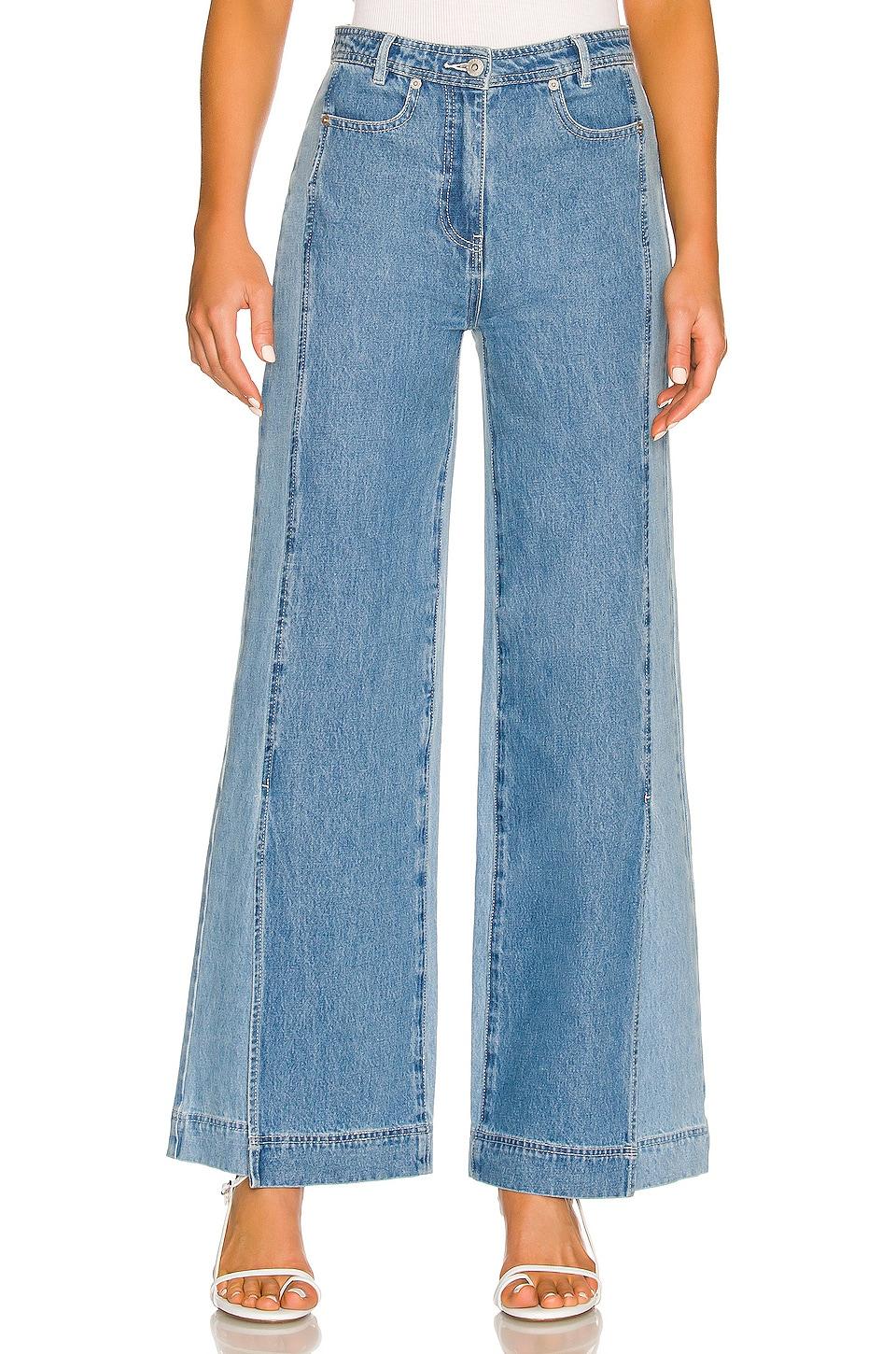 Something Navy Two-toned Wide Leg Denim 