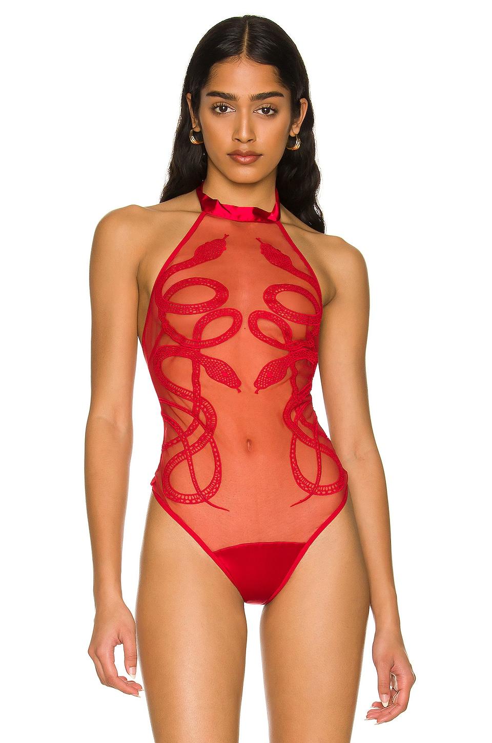 Thistle & Spire Medusa Bodysuit in Red