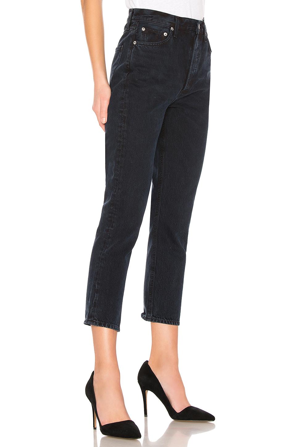 Agolde Cotton Riley High Rise Straight Crop. Size 31,32. in Black - Lyst