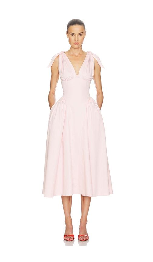 helsa faille midi dress Helsa Faille Halter Midi Dress in White