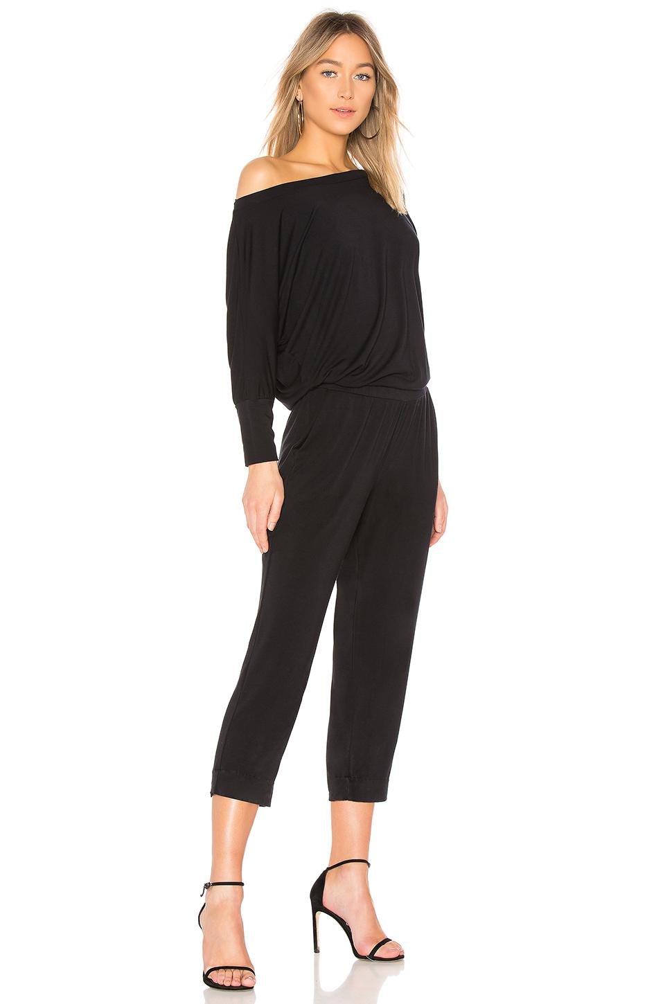 michael stars off shoulder jumpsuit