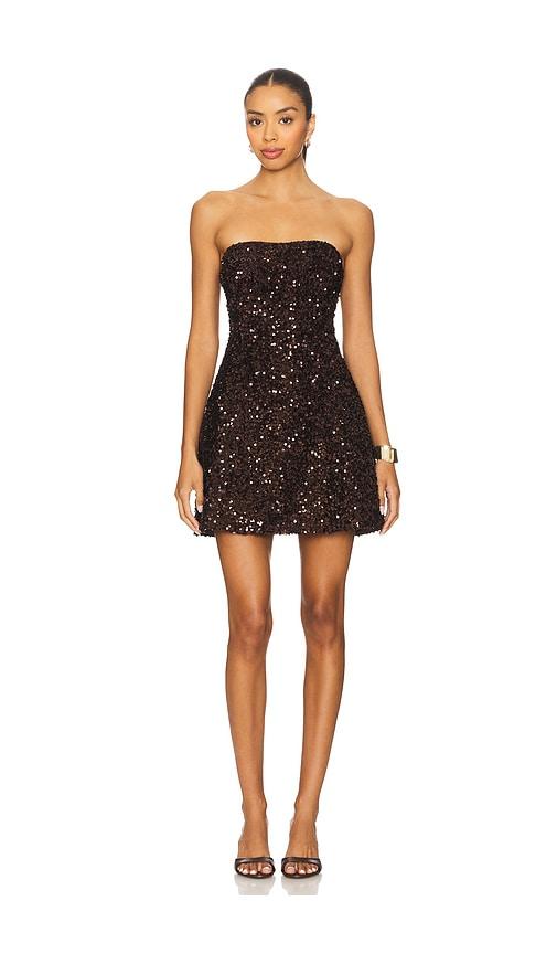keepsake bardot beaded mini dress Bardot Elina Fringe Boucle Mini Dress in Blue Boucle