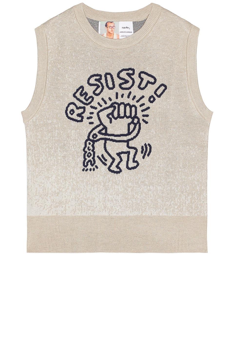 JUNGLES JUNGLES X Keith Haring Resist Vest in Natural for Men | Lyst