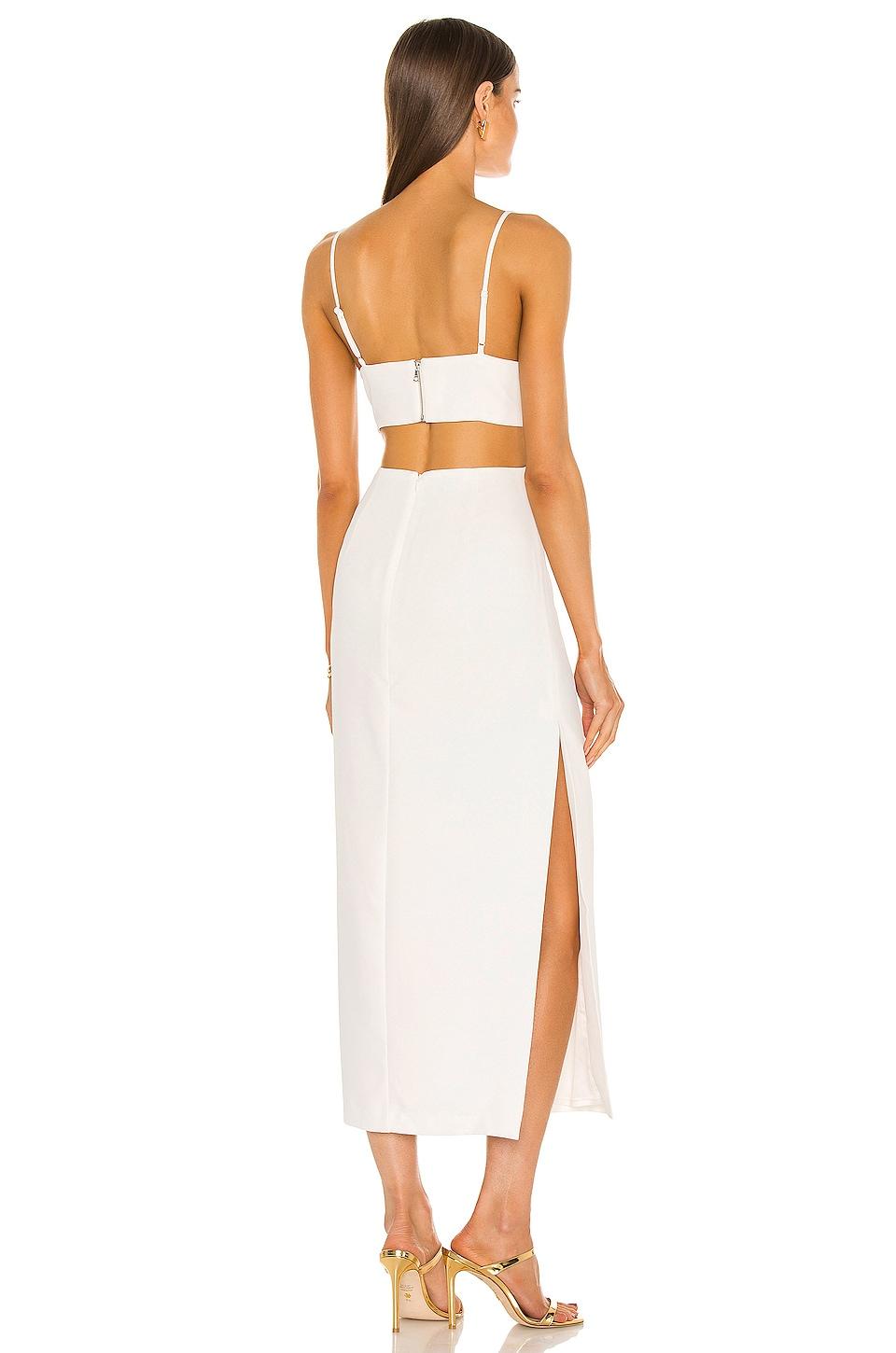 Bardot Cut Out Slit Midi Dress in White | Lyst