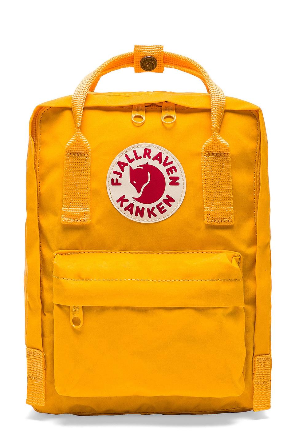 mini yellow kanken backpack