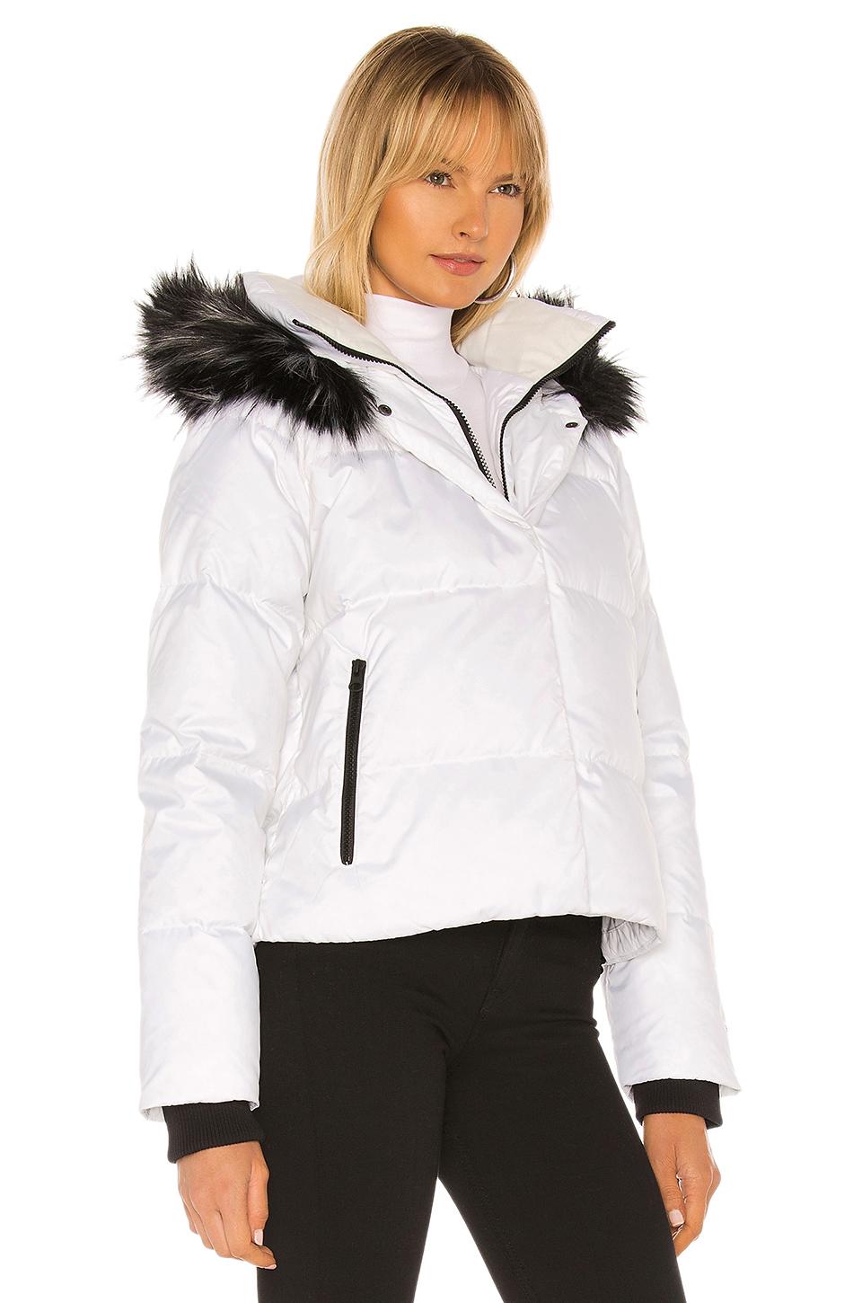 The North Face Dealio Down Crop Jacket With Faux Fur Trim in White | Lyst