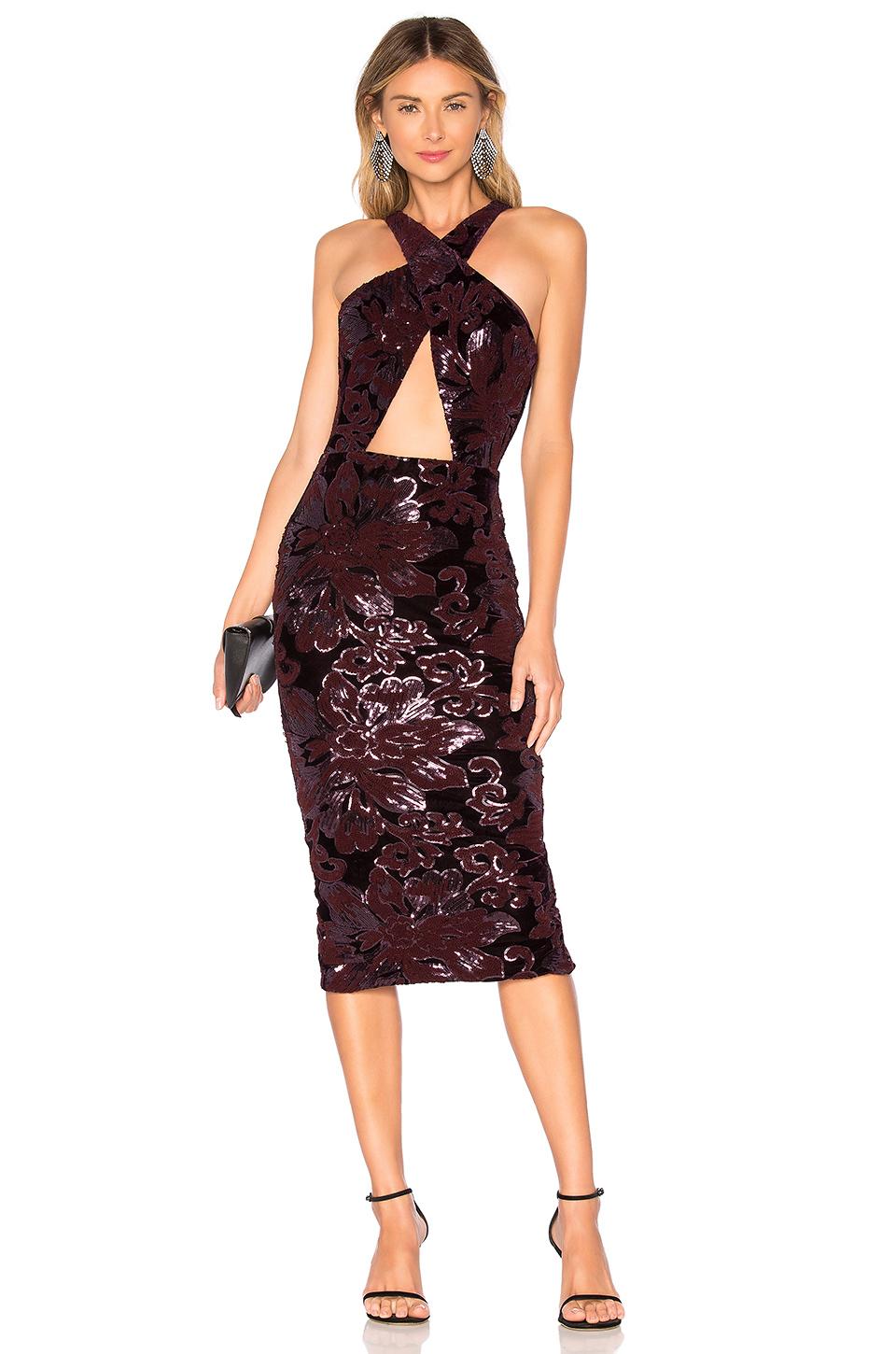 michael costello purple dress