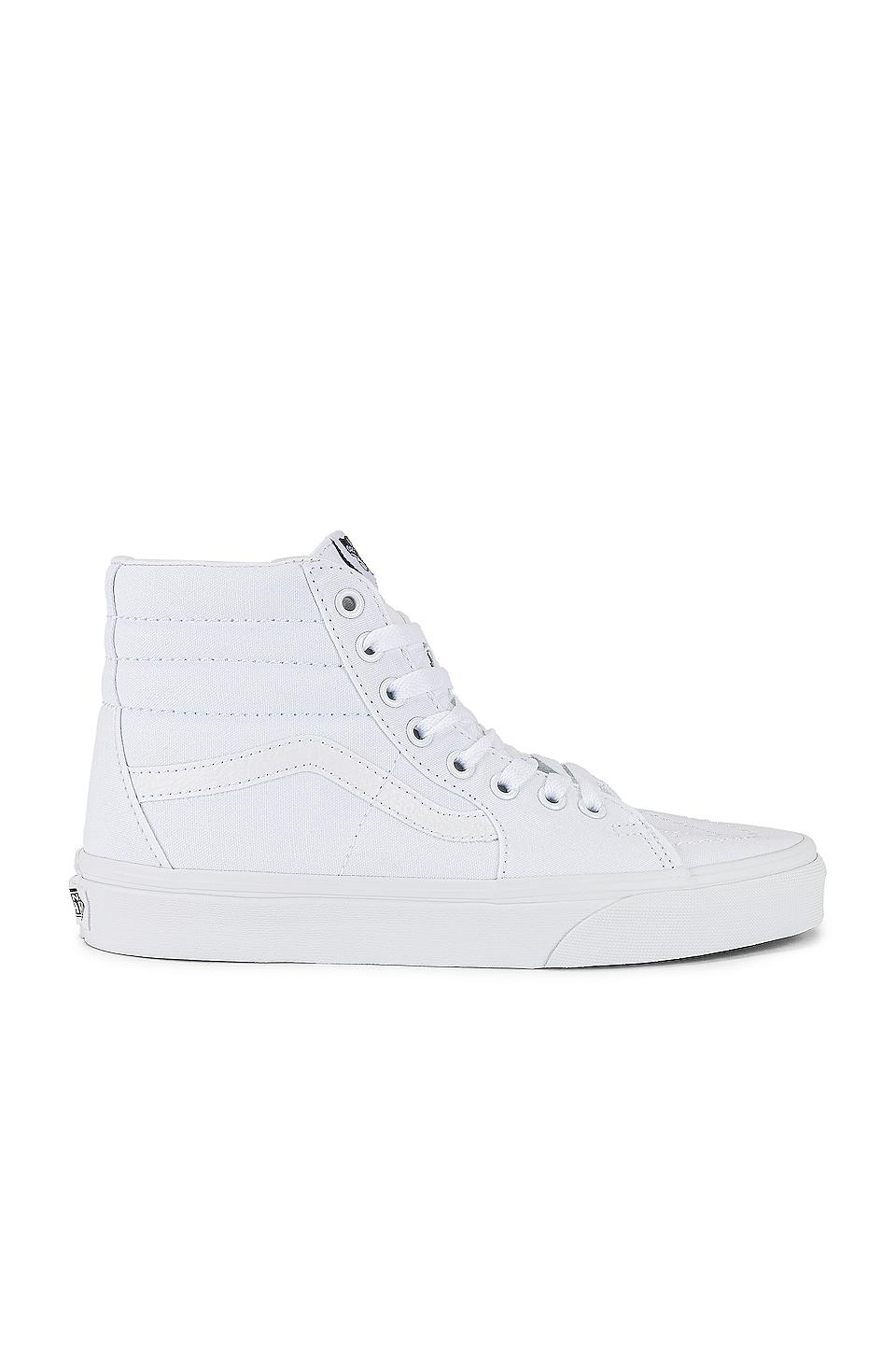 high top white leather vans