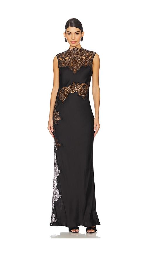 knee length dresses for ladies Jamila Lace High Neck Maxi Dress | Black | Dresses main image 1