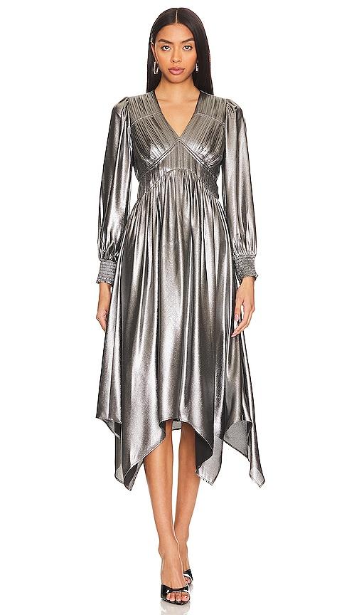 allsaints silver dress ALLSAINTS Alexia Dress in Metallic Silver