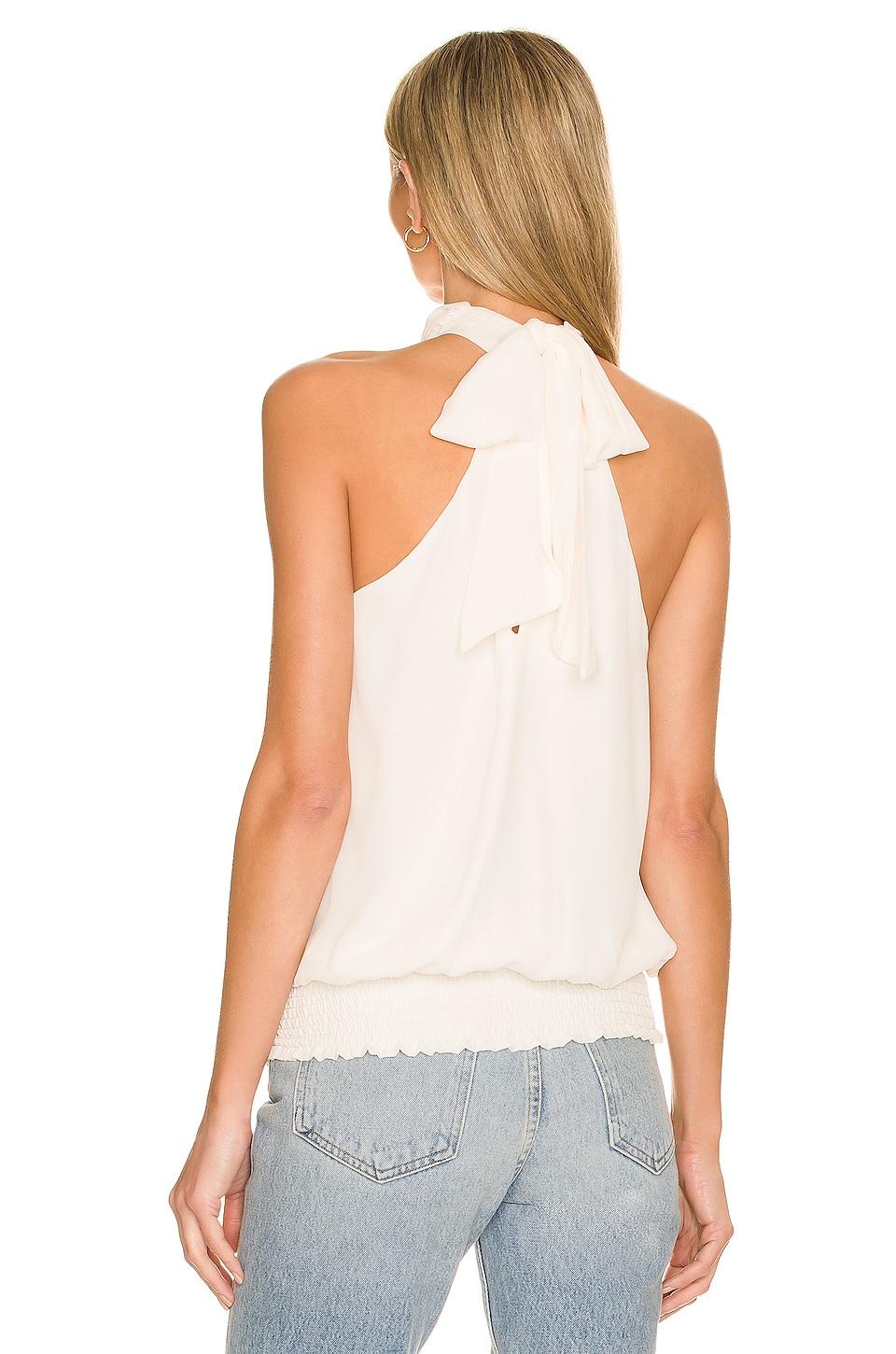 Krisa Chiffon Smocked Turtleneck Top 