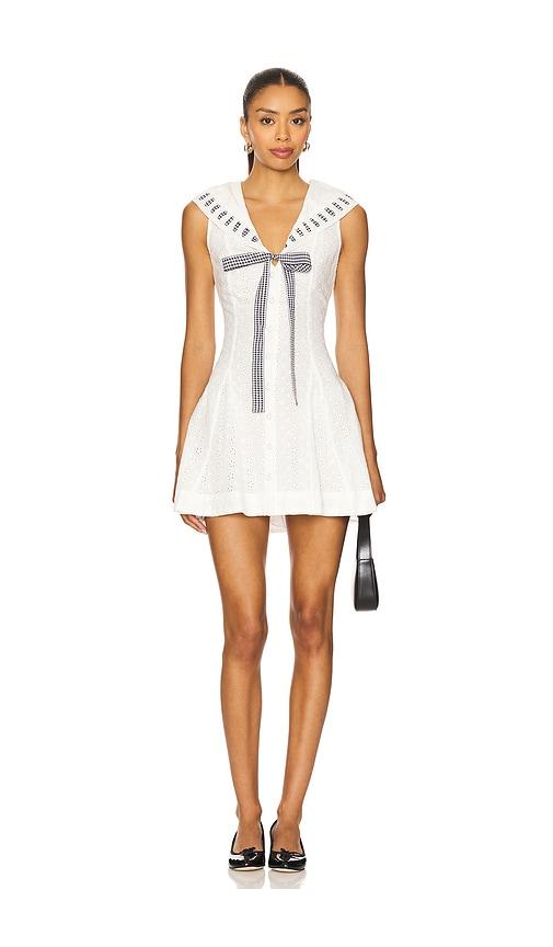 For Love & Lemons Rosie Ribbon Mini Dress in White | Lyst