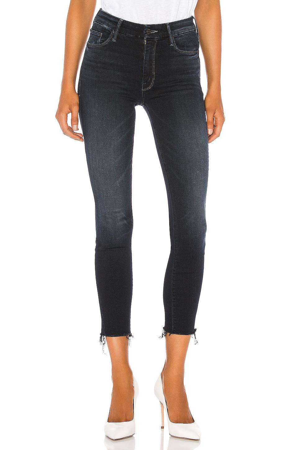 Mother Synthetic High Waisted Looker Ankle Fray in Blue - Lyst