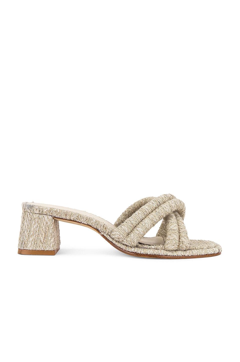 LarroudÃ© Miso Flower Embroidered Linen Platform Mules | INTERMIXÂ®