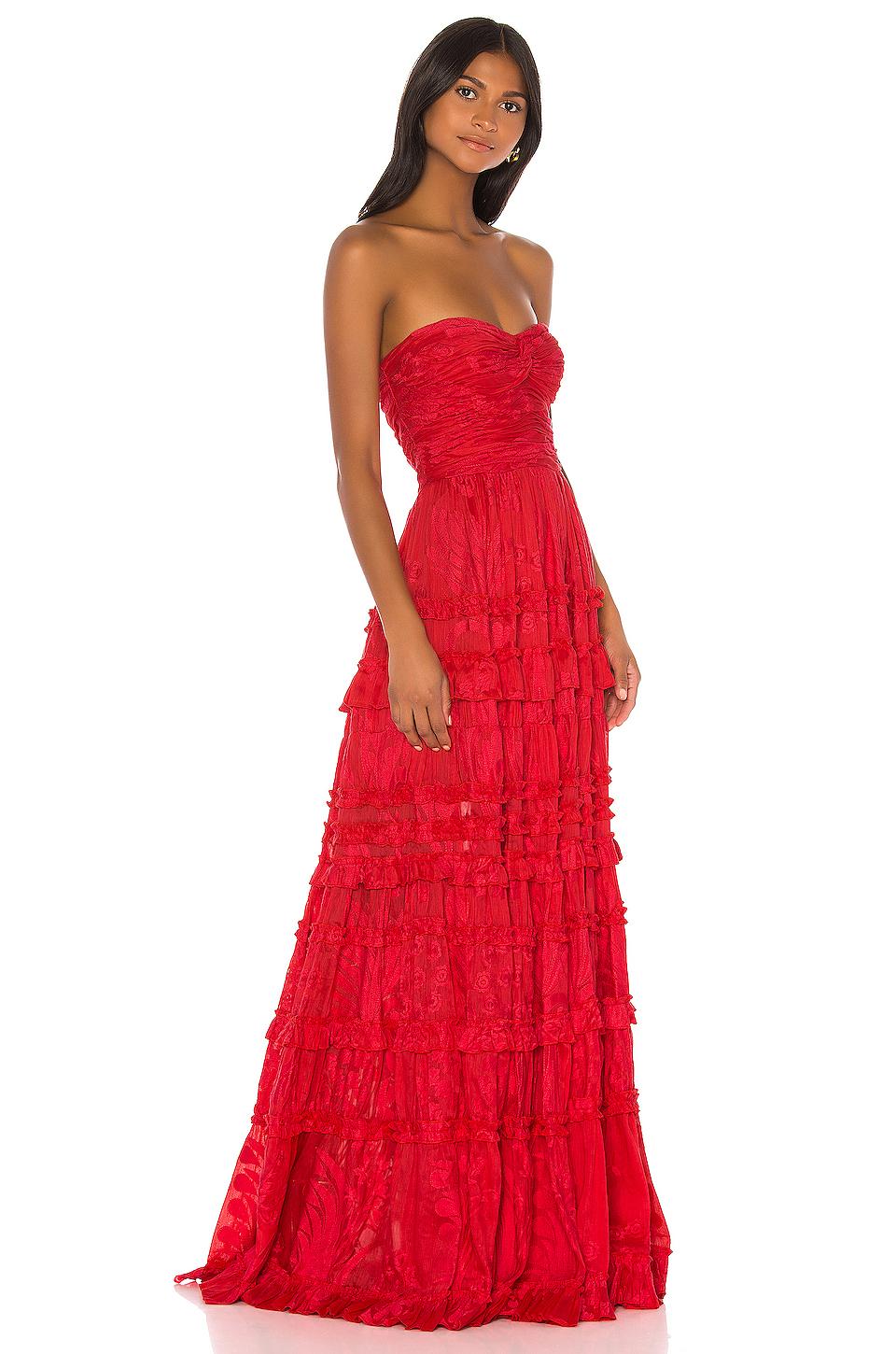 Alexis Linen Allora Gown in Red - Lyst