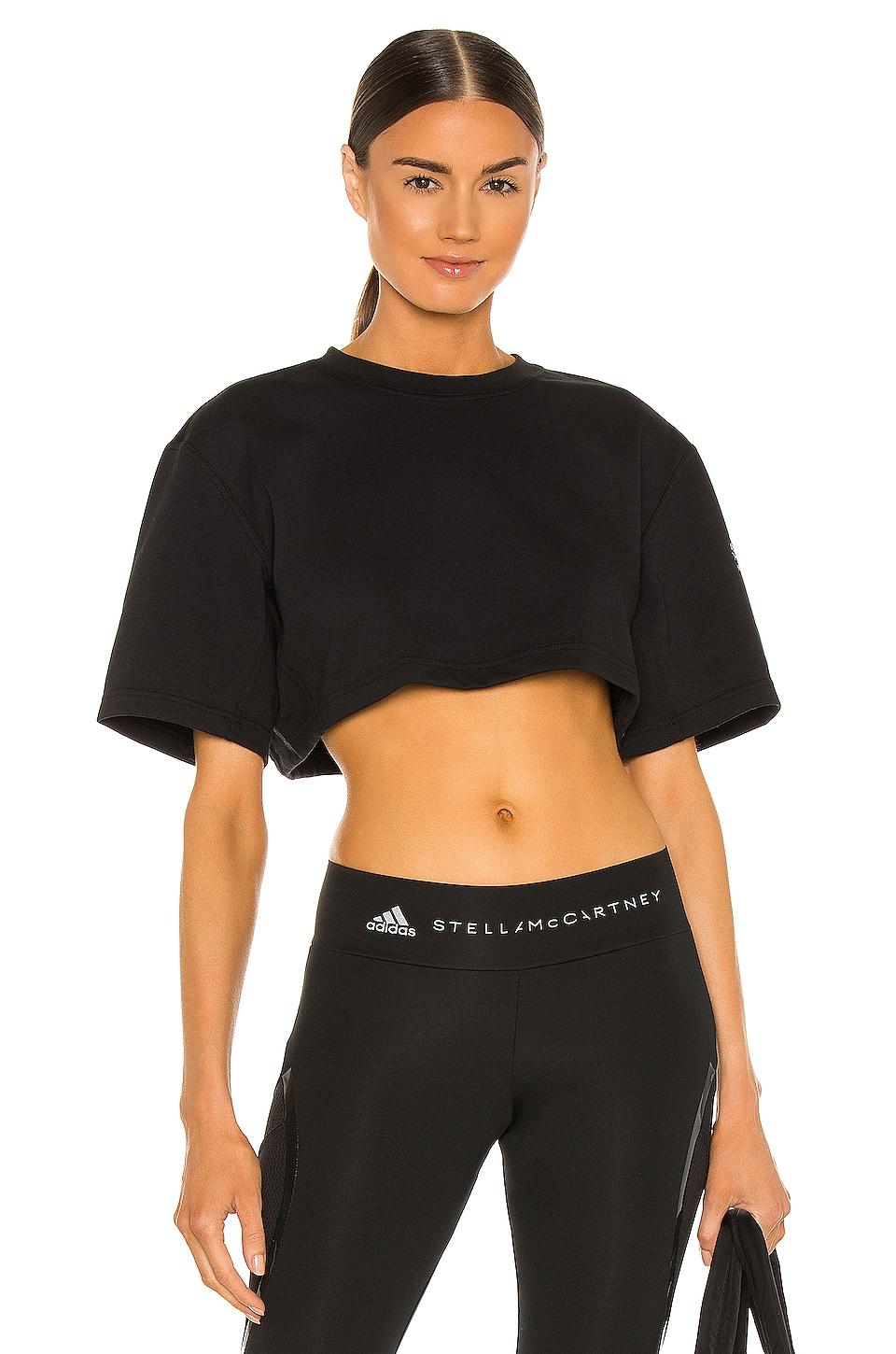 adidas By Stella McCartney Cotton Asmc Crop Tee in Black - Lyst