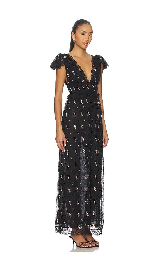 For Love & Lemons Poppy Pleated Lace Maxi Dress in Black | Lyst