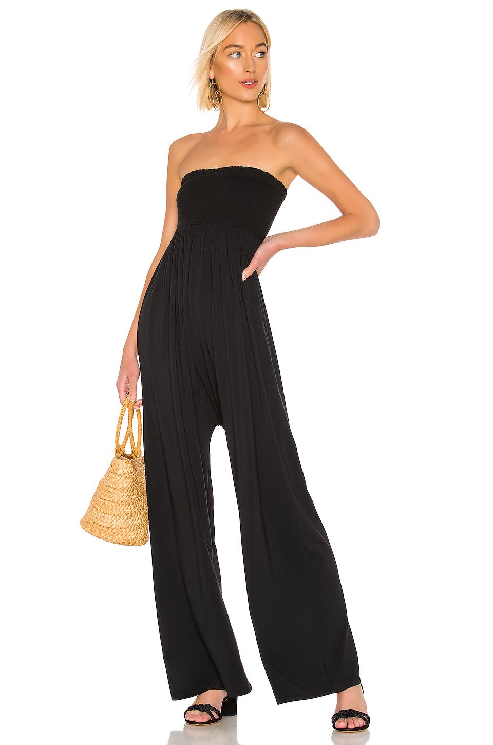 Bobi Cotton Draped Modal Jersey Jumpsuit in Black Lyst
