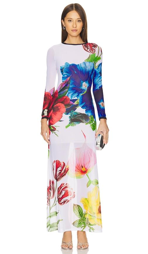 Alice + Olivia Alice + Olivia Delora Maxi Dress in White | Lyst