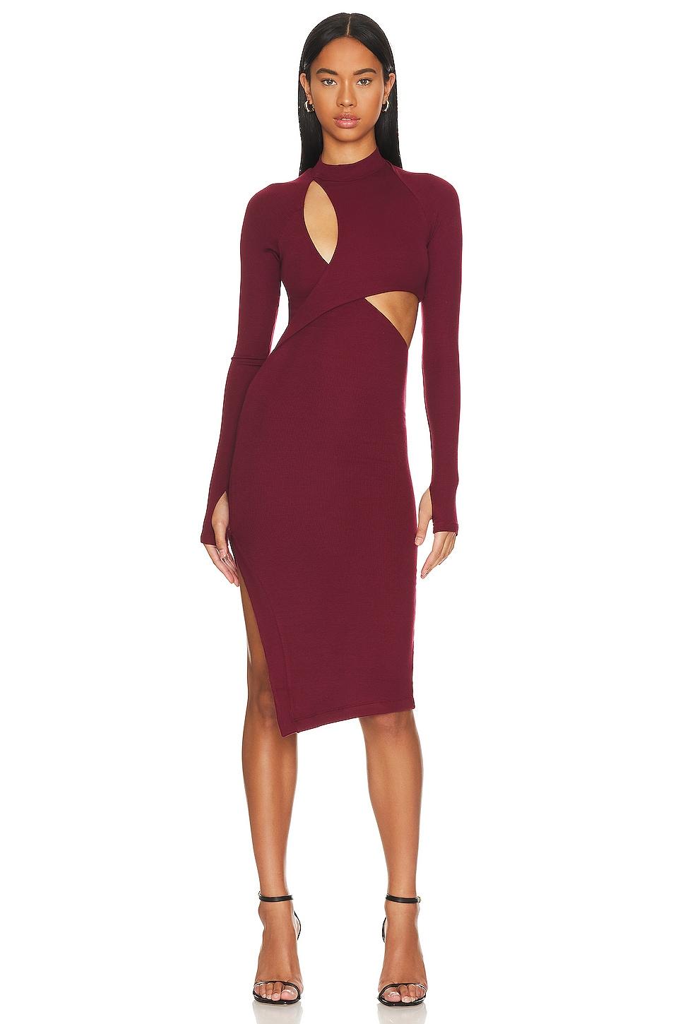 Alix Danica Midi Dress in Red Lyst