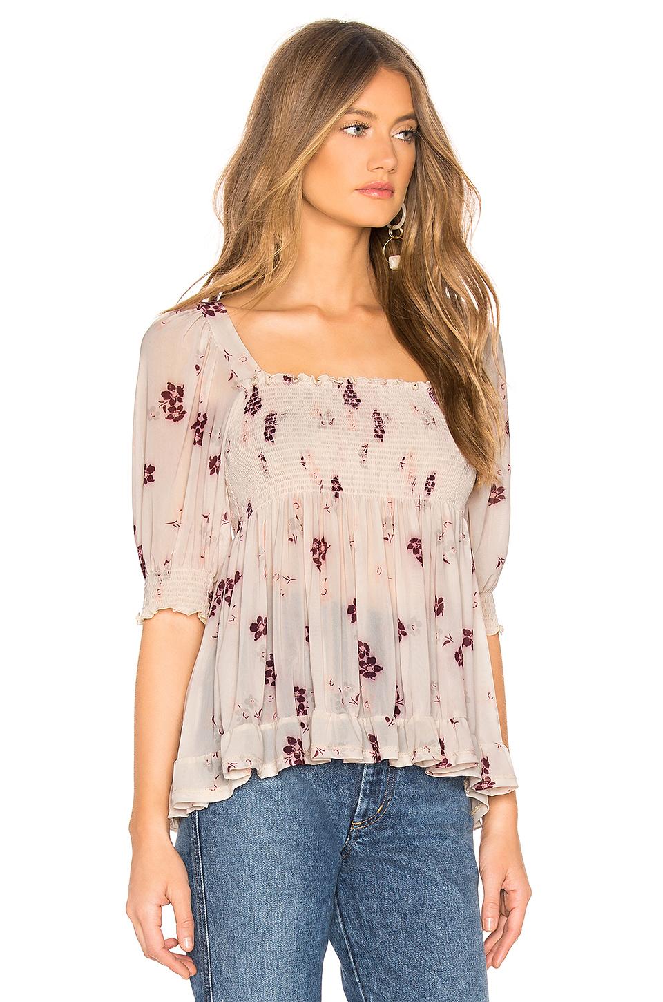 free people delta dawn smocked top