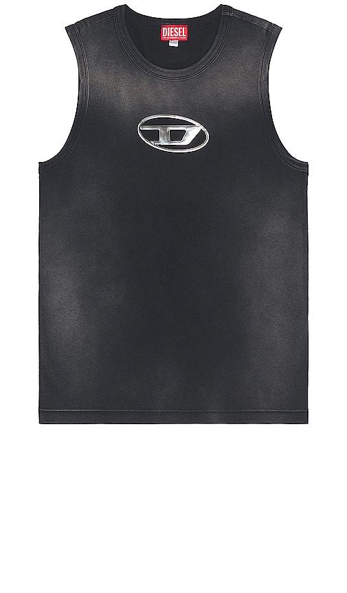 DIESEL T-Brico Faded Tank Top With Puffy Oval D in Black for Men