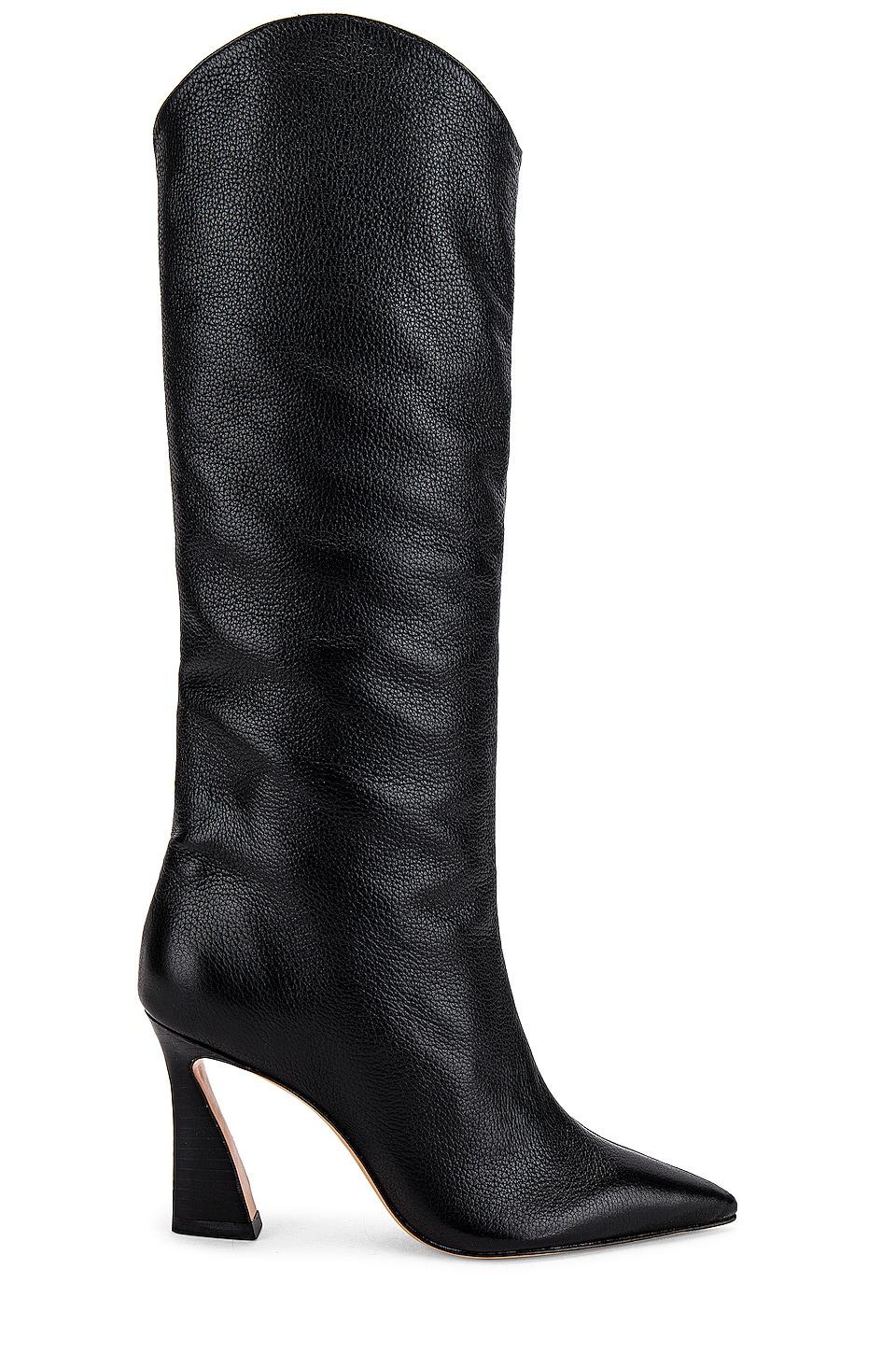 SCHUTZ SHOES Maryana Stack Flare Boot in Black | Lyst