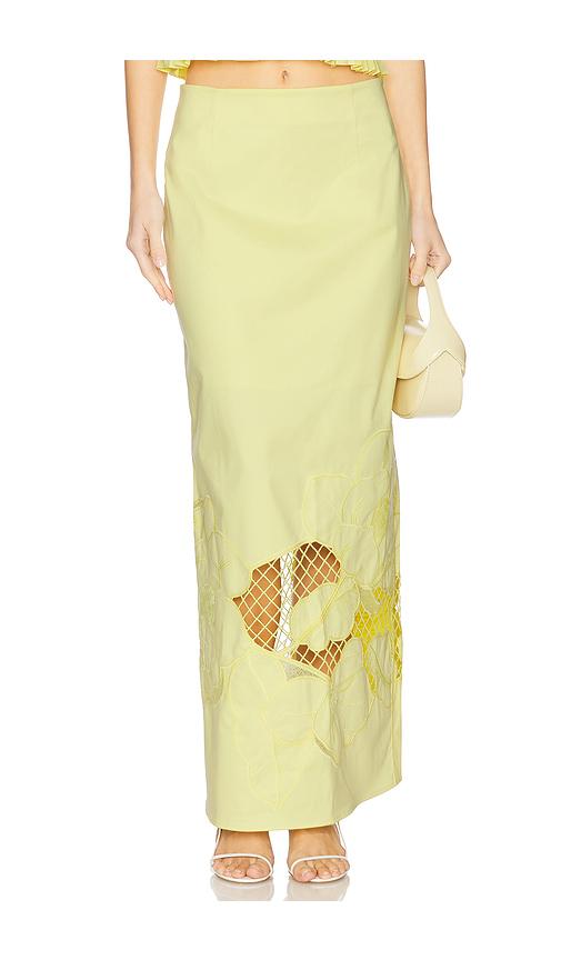 Clea Esme Embroidered Skirt in Yellow Lyst Australia