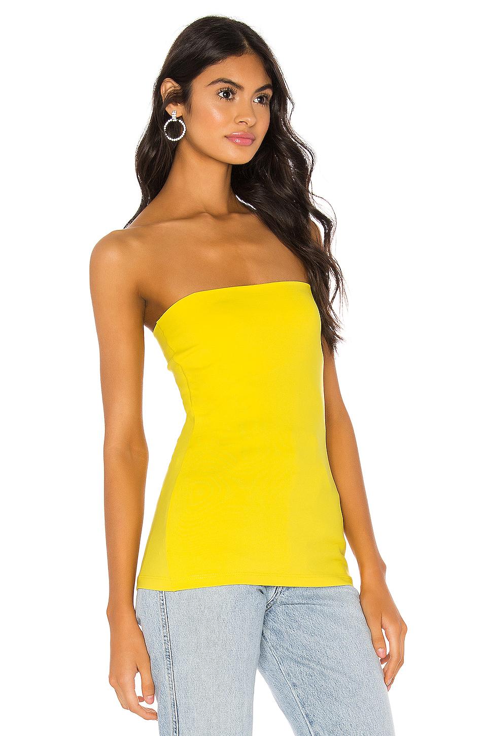 Susana Monaco Synthetic Tube Top in Yellow Lyst