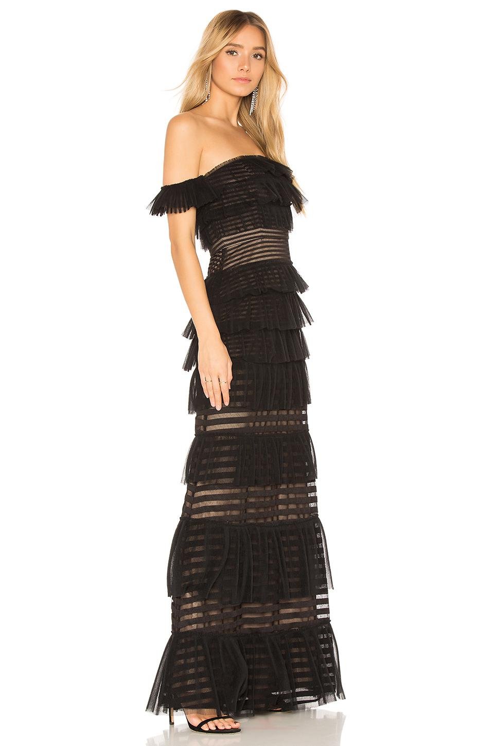 bcbg off the shoulder ruffle dress