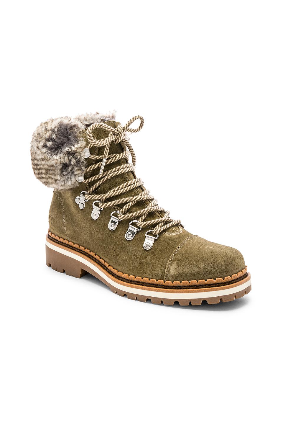 bowen faux fur boot in moss green