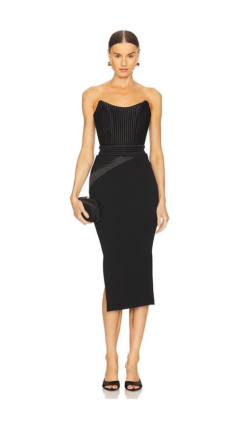 knee length dresses for ladies RENEE MESH KNIT MIDI DRESS  AKIRA