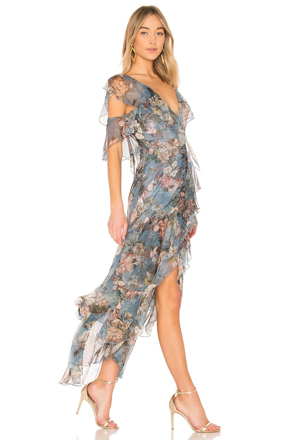 nicholas arielle floral wrap maxi dress