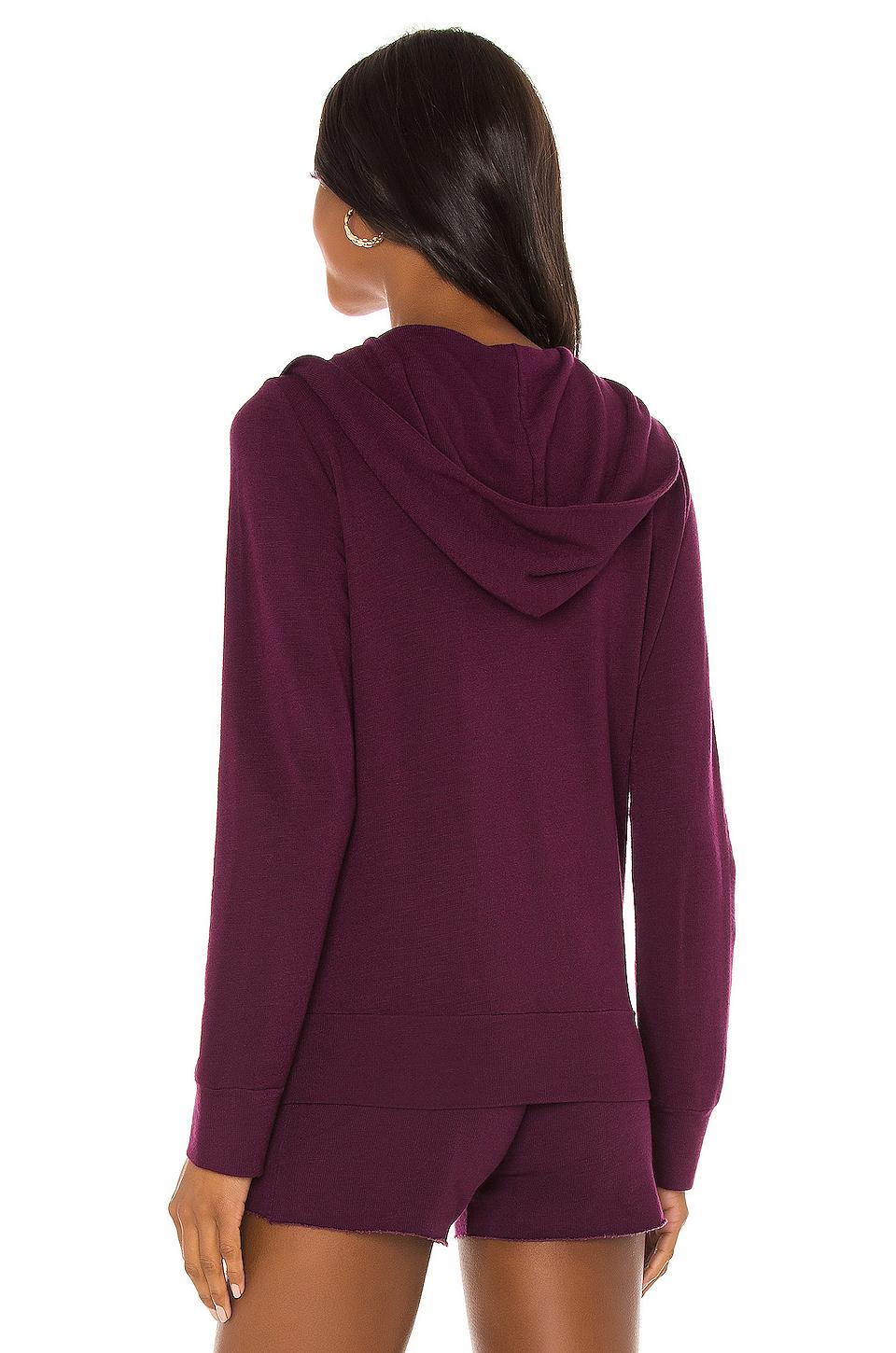 Monrow Supersoft Zip Up Hoodie in Merlot (Purple) Lyst
